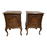 Pair of vintage 1960s oak bedside tables