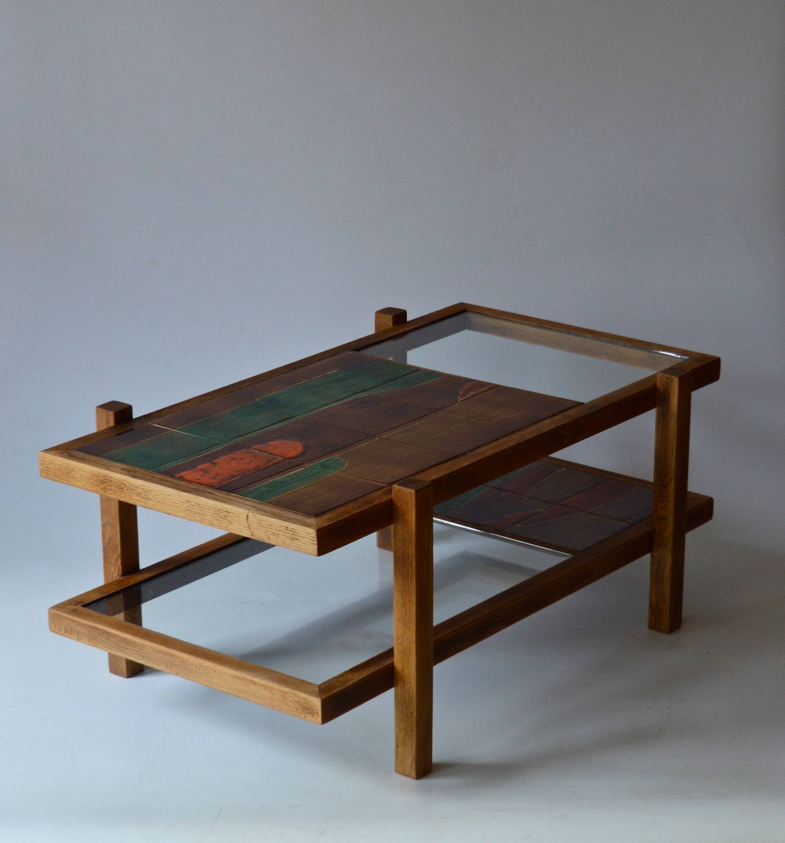 ceramic and glass coffee table