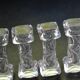 8 cutlery holders made of cut glass