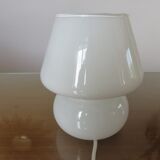 Lamp " mushroom " in white opaline 80s