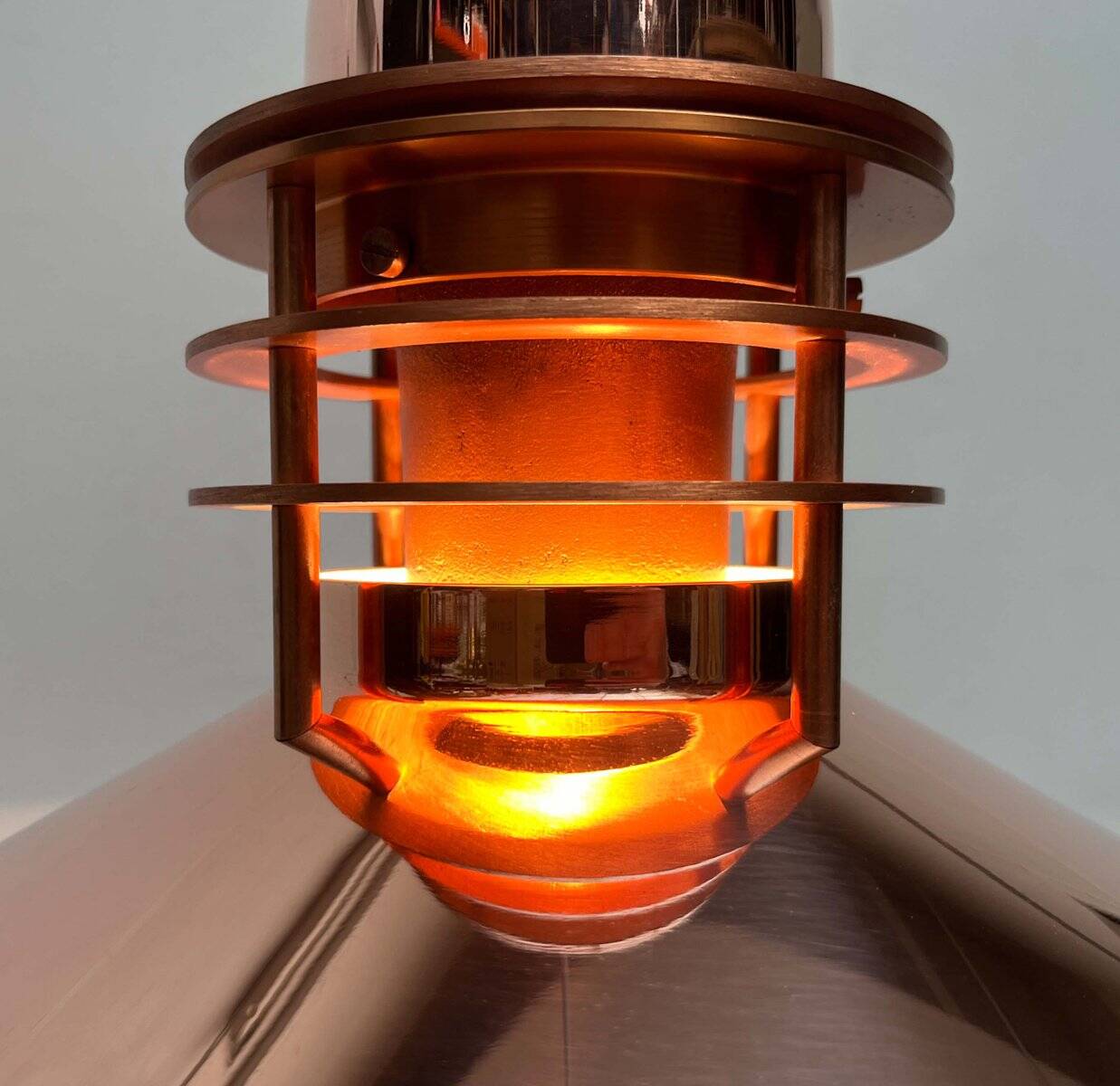 Vintage Copper Pendant Lamp Nyhavn by Alfred Homann and Ole V. Kjær for Louis Poulsen, 1980s
