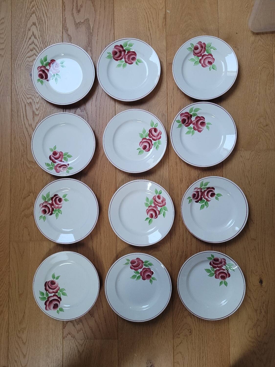Lot of 12 old Rose Mai plates