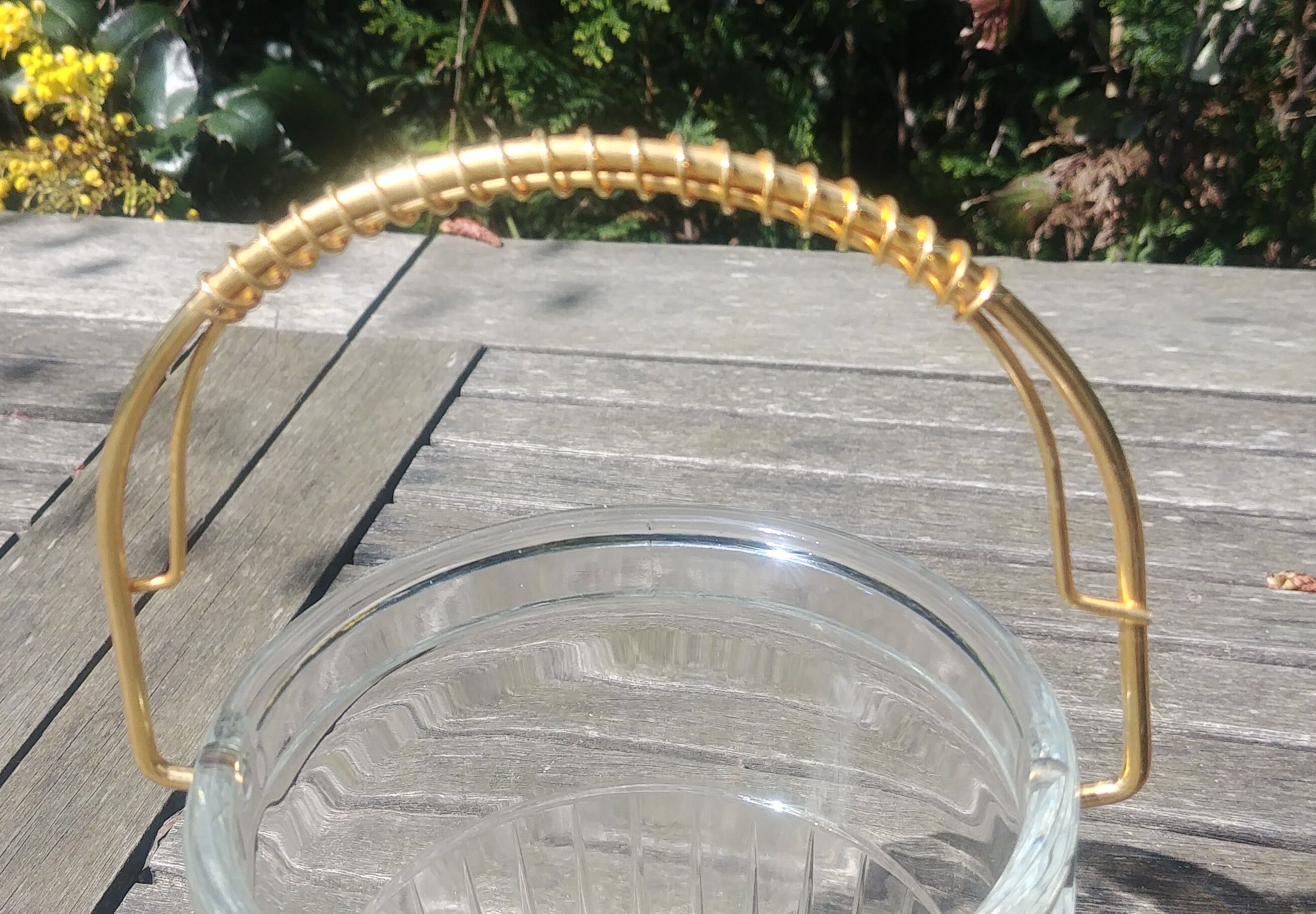 Vintage cut glass ice bucket 60s