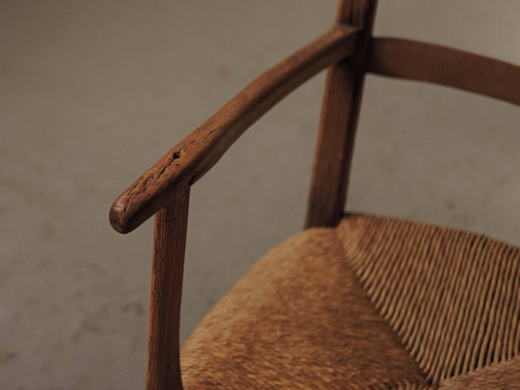 Wood and straw armchair, Popular Art, Auvergne, around 1900