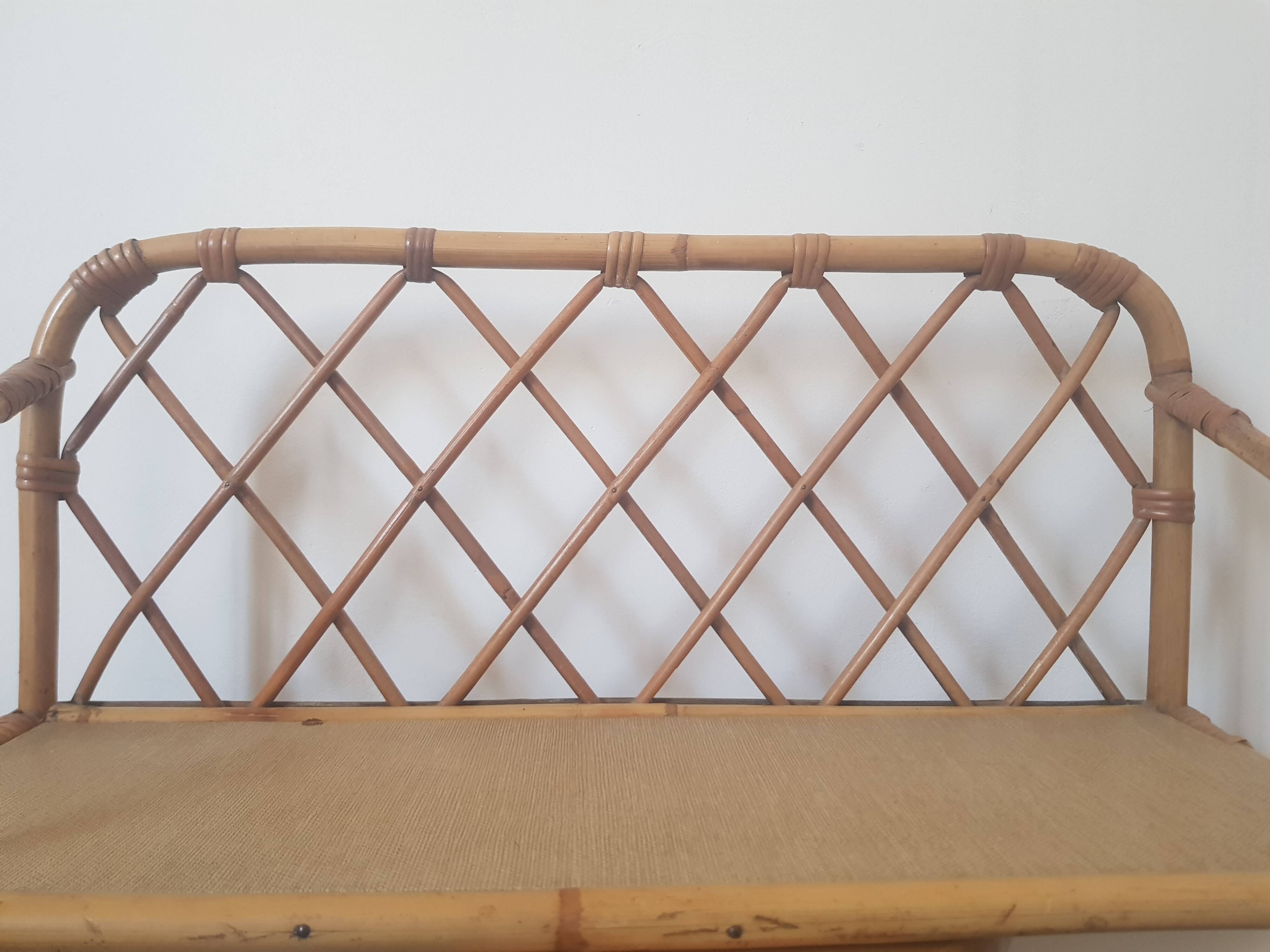 Rattan wall shelf