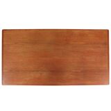 Freestanding teak desk, front with six drawers