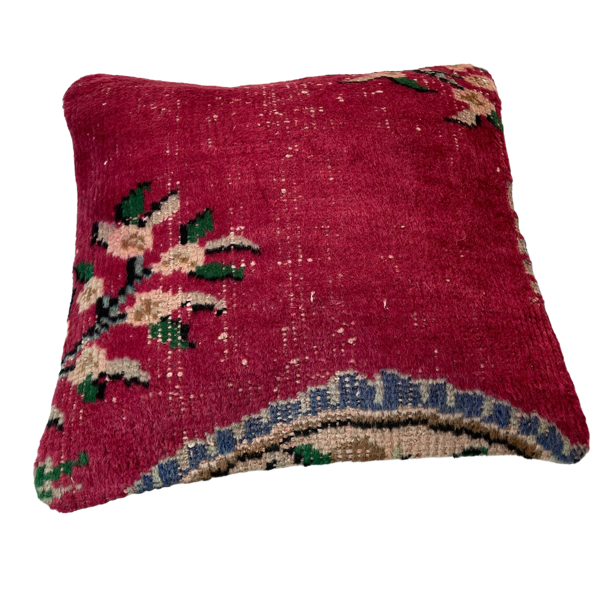 Vintage Turkish hand knotted cushion cover, 45 x 45 cm