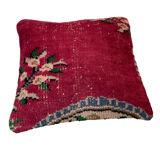 Vintage Turkish hand knotted cushion cover, 45 x 45 cm