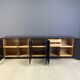 Vintage black brutalist sideboard, 1970s.