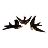 3 wall swallows earthenware Vallauris