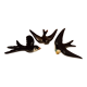 3 wall swallows earthenware Vallauris