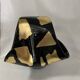 Black Murano-Style Art Glass Centerpiece Bowl with Gold Leaf Accents
