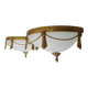 Large pair of half-moon wall lights in brass and glass maison zonca