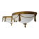 Large pair of half-moon wall lights in brass and glass maison zonca
