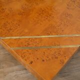 Vintage coffee table in elm magnifying glass 1970