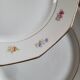 Lot de 8 assiettes en porcelaine à douze pans coupés – décor floral et