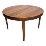 Scandinavian extendable round table in rosewood, 60s-70s