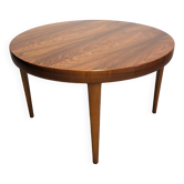 Scandinavian extendable round table in rosewood, 60s-70s