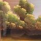 Painted wooden tray. Art Deco, signed Dope
