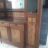 Ancien grand meuble cabinet louix xvi vitrine miroir