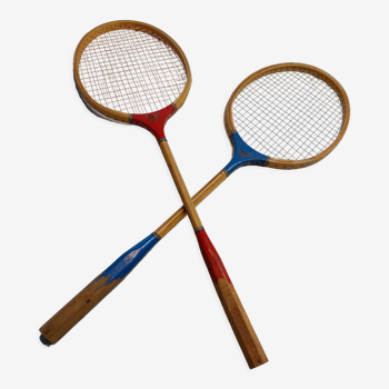 Raquettes de badminton en bois vintage