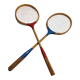 Vintage wooden badminton rackets
