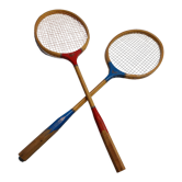 Vintage wooden badminton rackets
