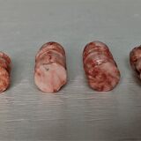 Small chessboard in coral marble and black marble - Italy - Second half of the twentieth century