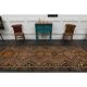 1970s Vintage Turkish Oushak Handmade Wool Cotton Orange Runner Rug 132X341