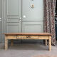 Large patinated farmhouse coffee table