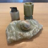 Lighter, pot, ashtray and egg set onyx 70s