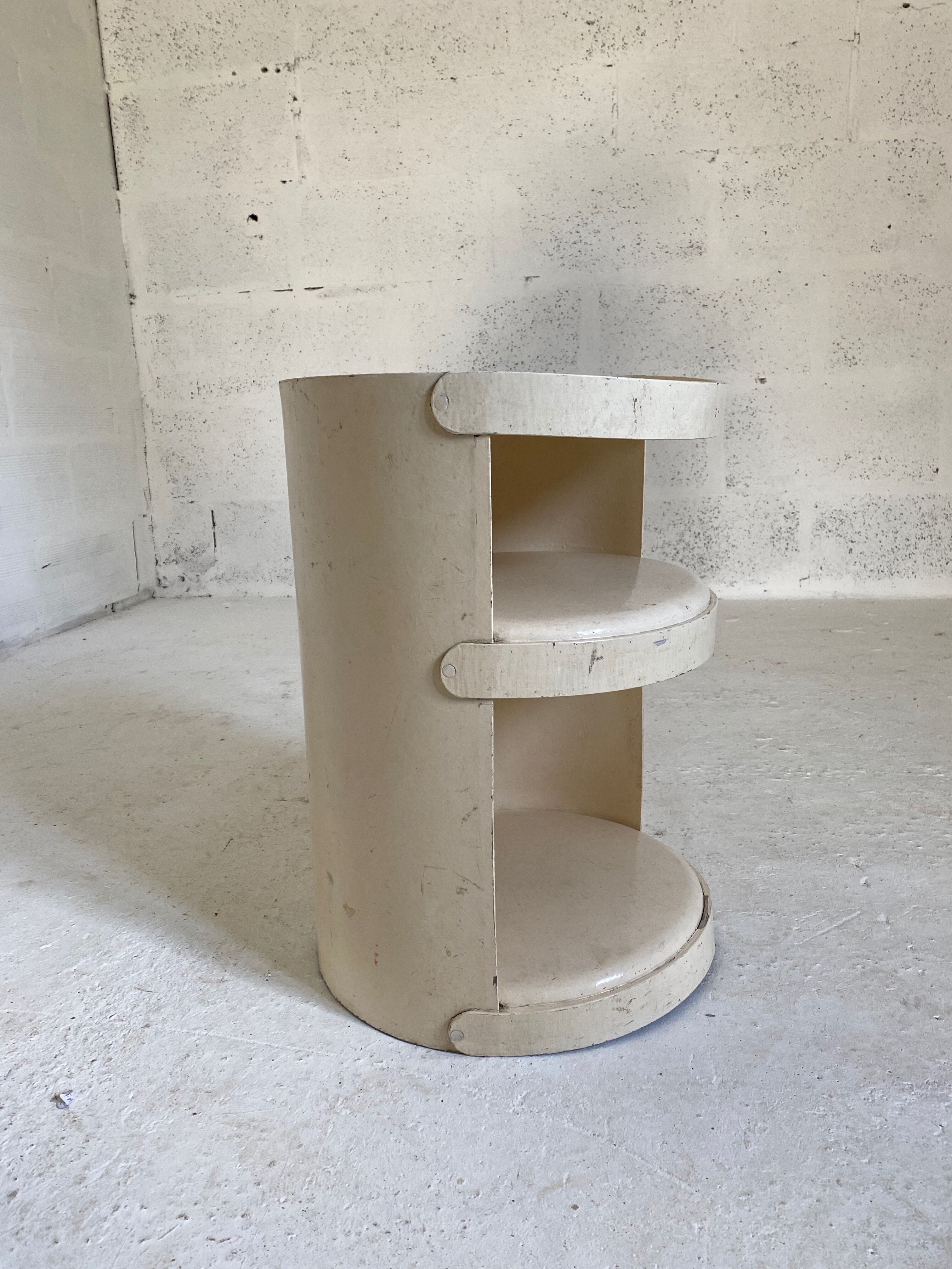 White thick lasked cardboard shelf, Jean-Louis AVRIL - 1960