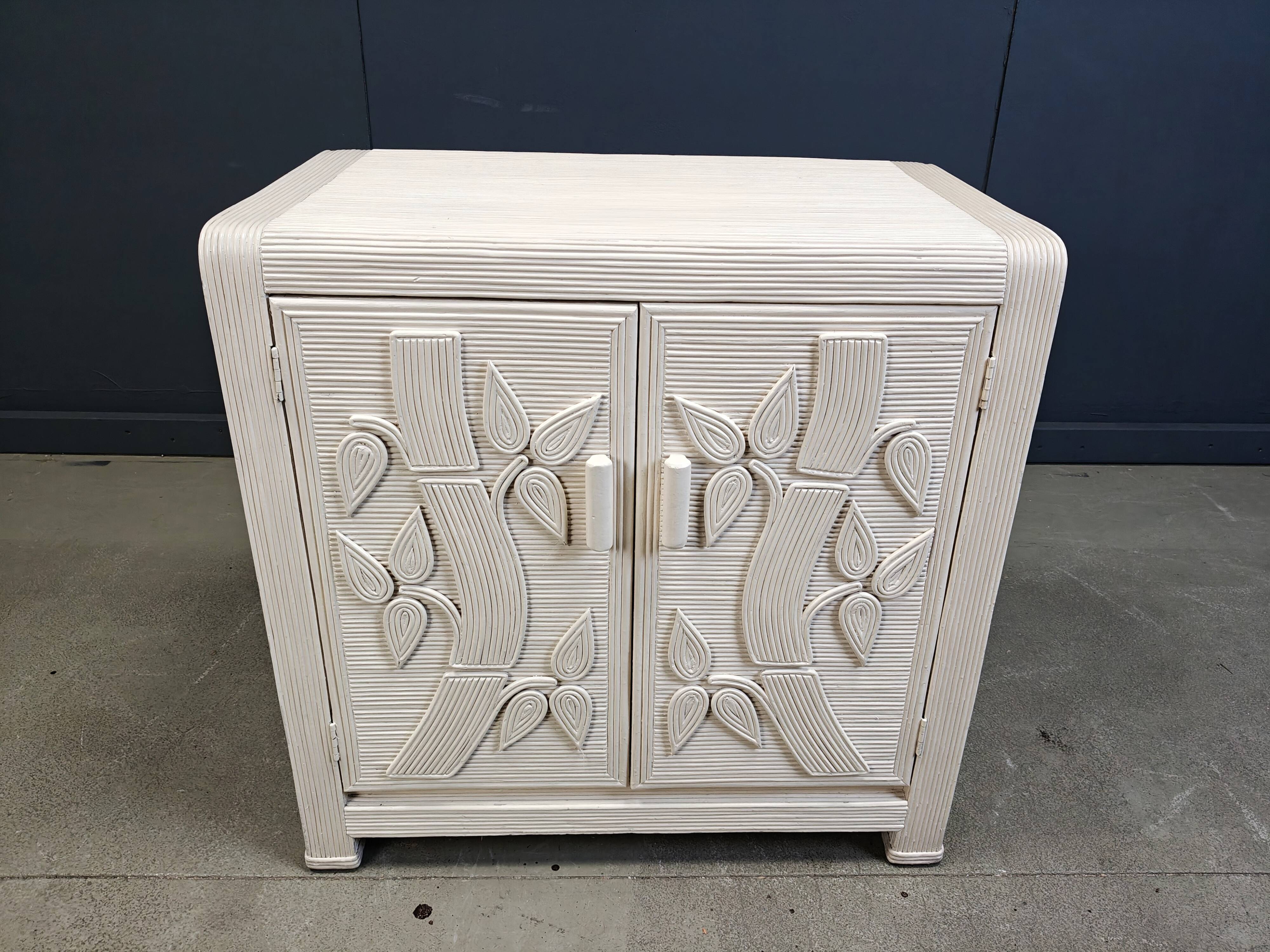 Vintage tropical split reed cabinet, 1970s