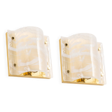 Pair of Murano glass wall sconces by Hillebrand, Germany, 1970s.