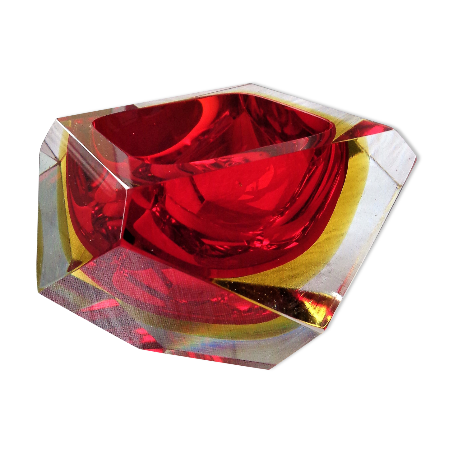 Empty Pocket Murano glass ashtray Sommerso