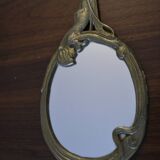 Miroir "nymphe" à main en laiton