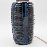 Blue black ceramic model 1034 table lamp base from Søholm, 1960s