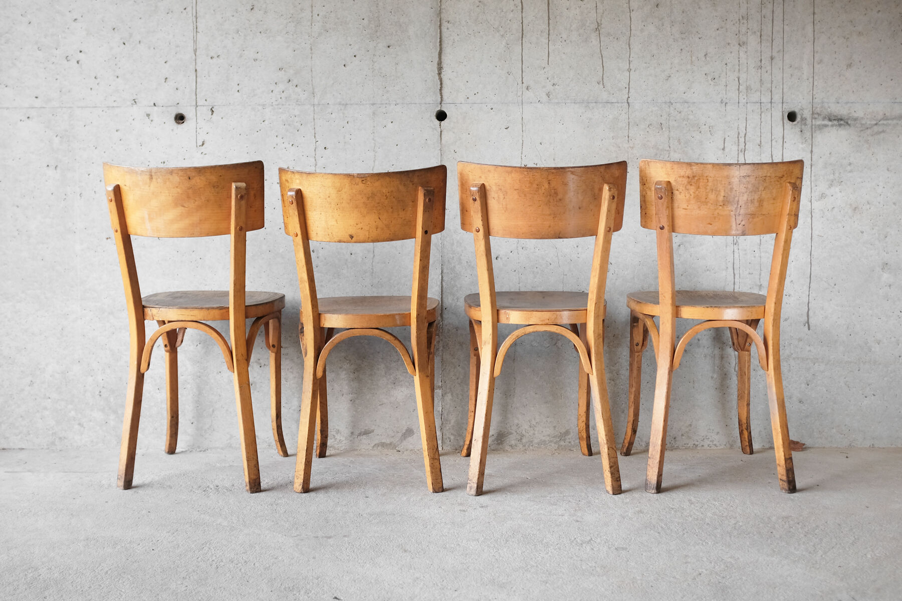 Set of 4 chairs Bistro Baumann 1950