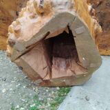 Table basse tronc d'arbre en loupe d'orme