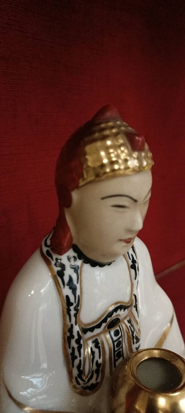 Veilleuse art déco porcelaine Limoges Charles serpault Bouddha brule parfum
