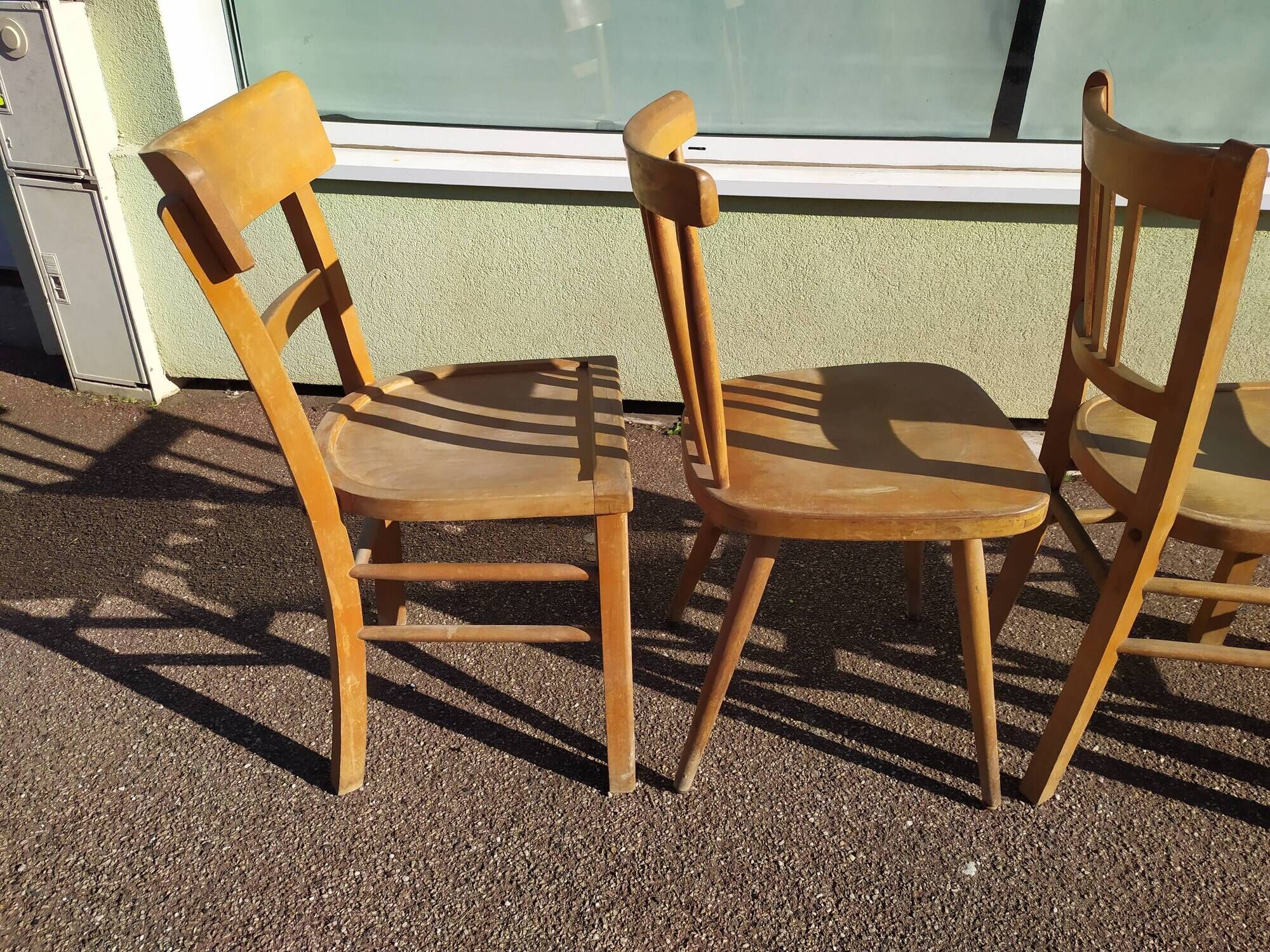 Lot of 4 luterma wood bistrot chairs years 50/60