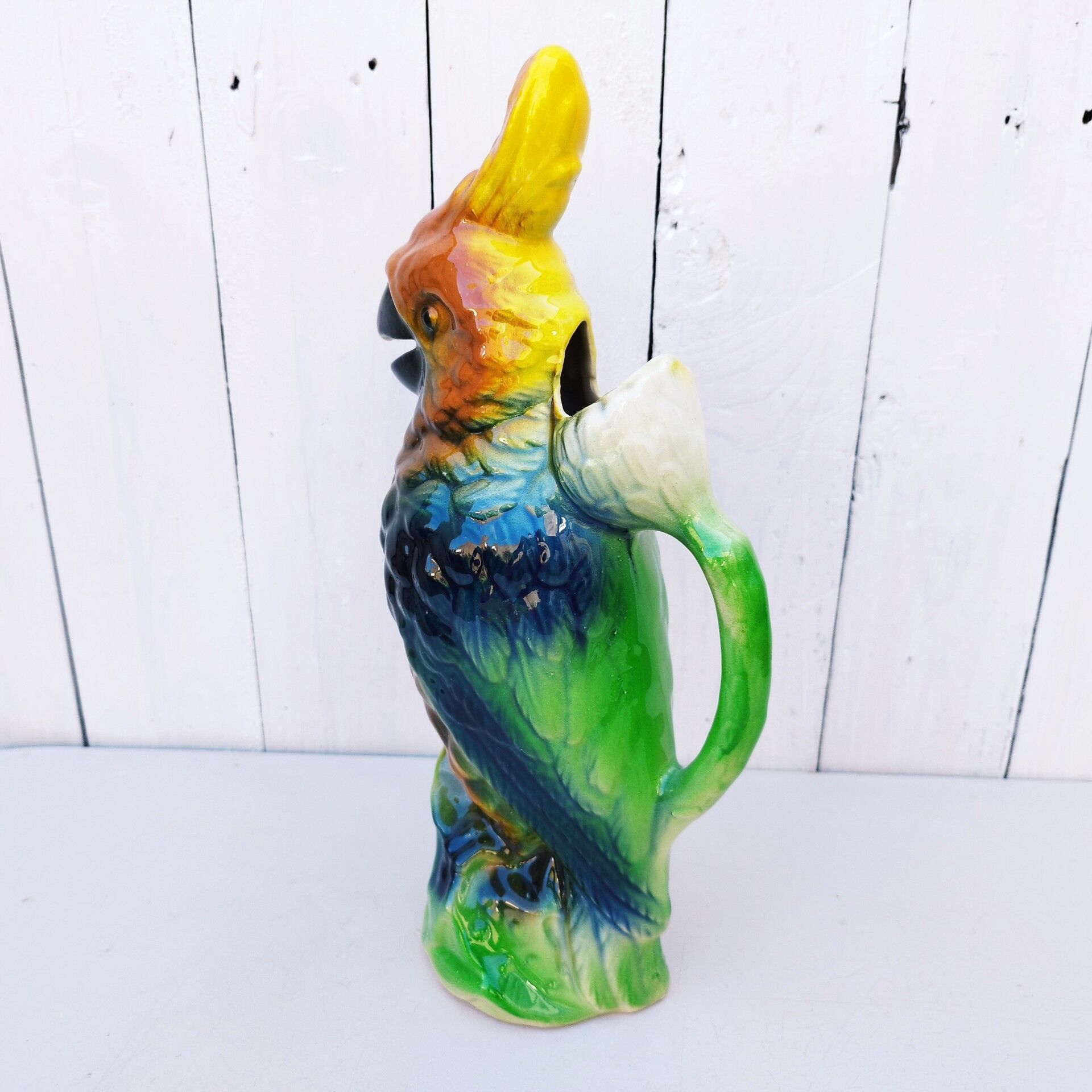 Pitcher cockatoo earthenware Saint Clement Vintage