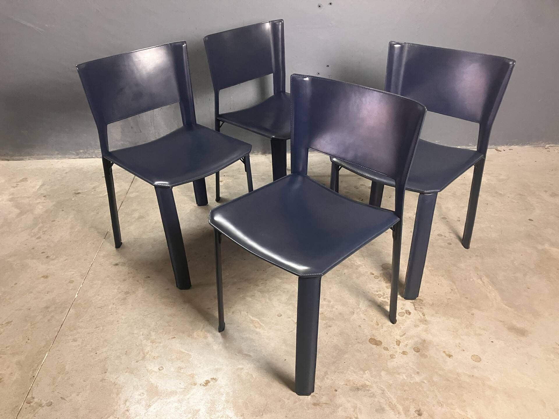 Fasem S91 chairs leather Giancarlo Vegni