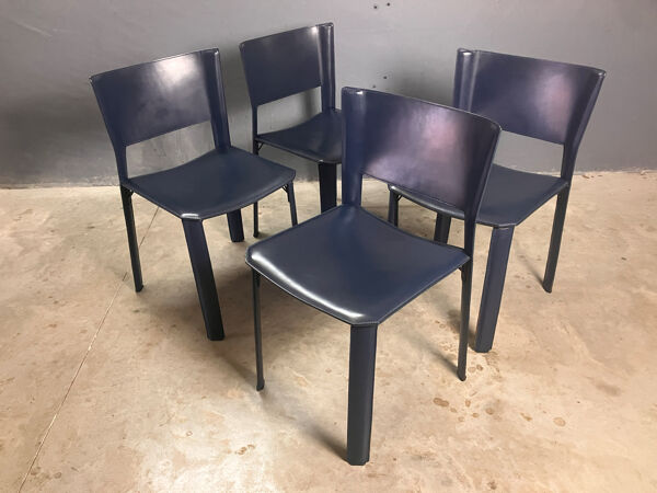 Chaises en cuir Fasem S91 Giancarlo Vegni