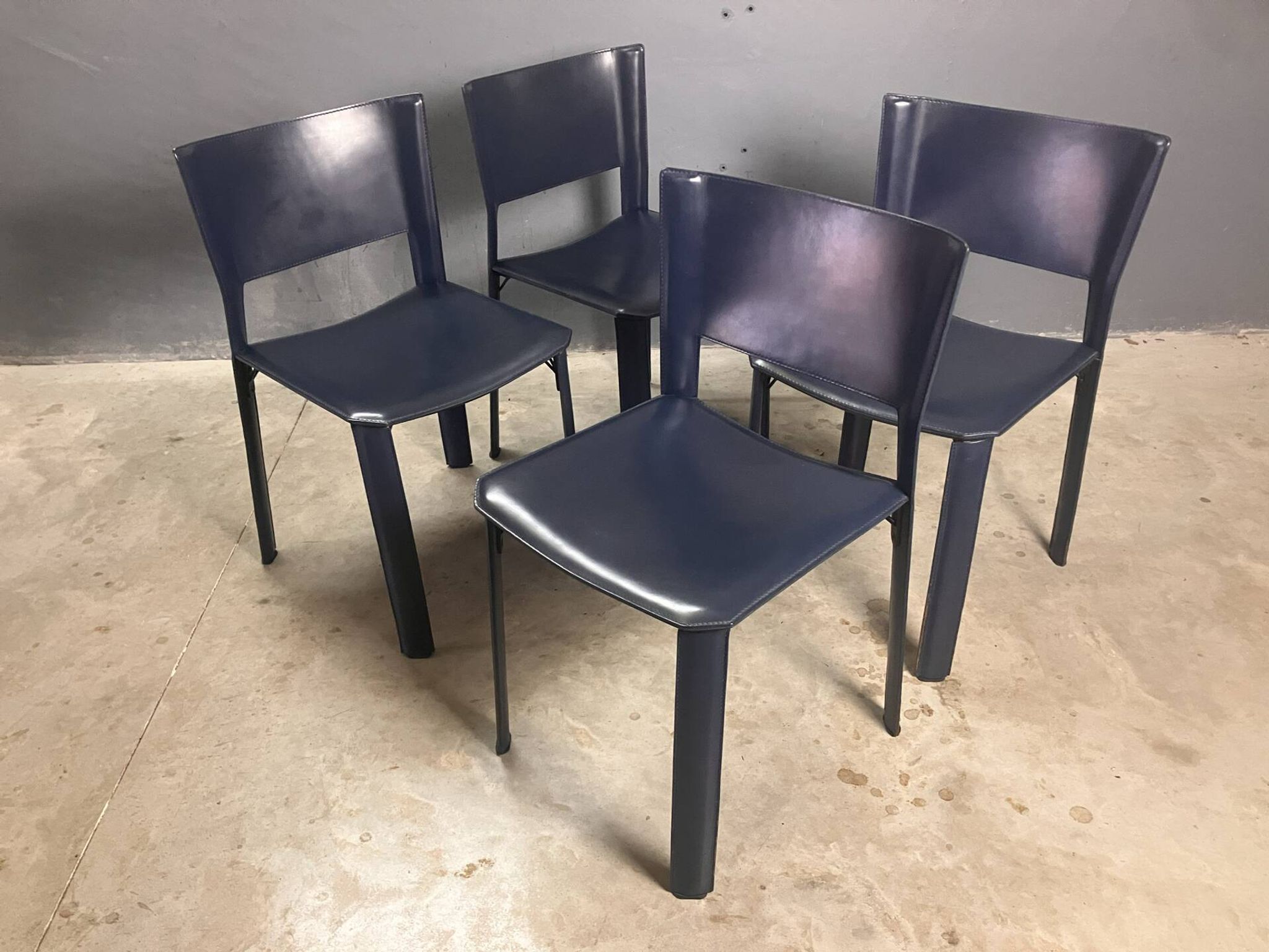 Chaises en cuir Fasem S91 Giancarlo Vegni