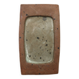 Rectangular dish in stoneware by Gustave Tiffoche, 1960s ceramics.