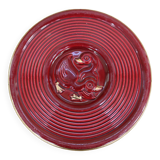 Vintage burgundy duck trivet with gold edging