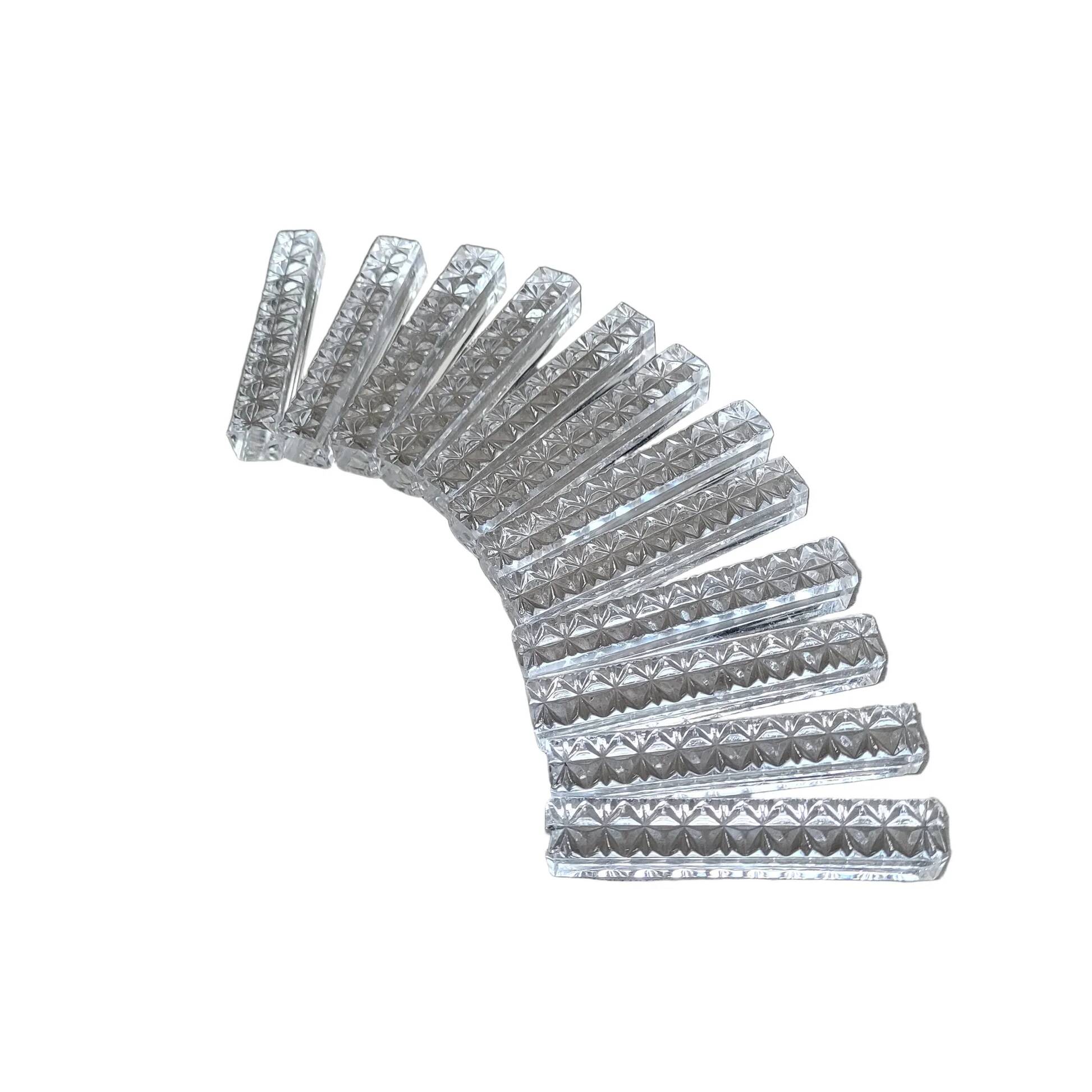 12 faceted glass knife rests