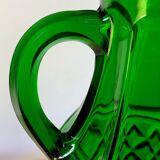 Pichet verre vert à facettes