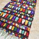 Vintage Moroccan Boujaad rug: Small abstract red Boucherouite rug.